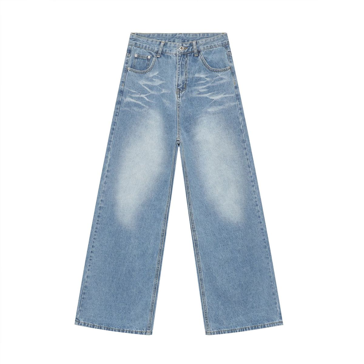 Men's Clothing Loose Straight Jeans Men's Personalized Cat Whisker Design High End Trendy Pants_mkmklike.com