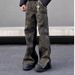 Men's Clothing Retro Loose Camouflage Pants Design Side Stitching Trouser_mkmklike.com