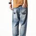 Men's Clothing Retro Ripped Jeans For Boys Loose Straight Casual Pants Patch Nine Point Daddy Pants_mkmklike.com