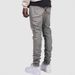 Men's Slim Fit Stretch Jeans – Rock-Inspired Ripped & Printed Denim Pants (Royal Blue) – High Street Fashion With Distressed Details_mkmklike.com