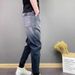 Men's Gradient Color Slim Fit Jogger Harem Pants Casual Dad Jeans Elastic Waist Blue Long Polyester Slight Stretch_mkmklike.com