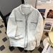 Men's Clothing Washed Distressed Deconstructed Stand Collar Denim Jacket For Men American Style Design Canvas Zipper Jacket Trendy_mkmklike.com