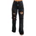 Women's Straight Leg Ripped Jeans Mid-Waisted Loose Fit Denim for Autumn European And American Cross-Border E-commerce_mkmklike.com
