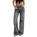 Vintage Washed Straight Leg Jeans For Women – 90s Retro High Waist Denim Pants (S-Xl, Relaxed Fit, Light Grey)_mkmklike.com