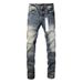 Unisex Tapered Jeans, Vintage Mud Horizontal Fade, Cleanfit Streetwear, Breathable For Summer_mkmklike.com