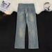 Men's Distressed Gradient Blue Jeans - Loose Fit Straight Leg Vintage Streetwear Pants (Sizes S-3XL)_mkmklike.com