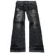Men's Clothing Retro Double Waist Tie Flared Jeans Street Washed Old Hole Mopping Pants_mkmklike.com