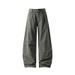 American High Retro Pleated Hip-hop Street Style Patchwork Washed Curved Hem Pants, Autumn Loose Plus-size Jeans For Men_mkmklike.com