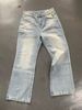 Men's Clothing Distressed Washed Light Blue Straight-Leg Jeans With Cracked Details & Ripped Holes | Cleanfit Streetwear Denim Pants_mkmklike.com