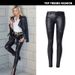 Women's Faux Leather Paneled Skinny Jeans | Edgy Zipper Detail | Stretch Denim For A Bold Biker Look_mkmklike.com
