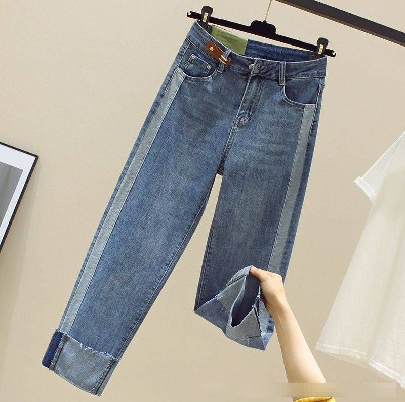 Vintage High-Waisted Jeans For Women – Slimming Straight-Leg Trousers With Rolled Hem, Comfortable & Flattering Fit_mkmklike.com