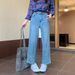 Light Blue Straight-leg Jeans Women, New Autumn Style, Suitable For Pear-shaped Body, Plus Size, High-waisted, Loose,_mkmklike.com