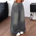 Women's Wide Leg Extra Long Jeans Distressed Washed Grey Casual Loose Trousers Floor Length Amazon E Commerce_mkmklike.com