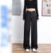Women's High-Waisted Denim Wide-Leg Pants - Straight Cut Stretch Jeans For Fall, Flowy & Comfortable With Slanted Pockets_mkmklike.com