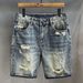Men's Japanese Straight Denim Shorts Summer Mid-Length Casual Loose Fit American Style Pants_mkmklike.com