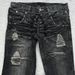 Men's Clothing Washed Jeans Gothic Style Retro Flared Double Waist Trousers_mkmklike.com
