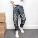 Men's Clothing Trendy Skinny Tapered Jeans Casual Retro Style Distressed Straight-Leg Jeans Edgy Pants_mkmklike.com