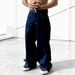 Streetwear Low-Rise Men's Jeans - Baggy Washed Denim Pants With Relaxed Fit & Vintage Stitching (S-XXL, Dark Blue)_mkmklike.com
