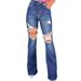 Women's Clothing Casual Jeans Women's Slimming Temperament Ripped Wide Leg Pants Trendy Pants_mkmklike.com