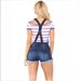 Women's Clothing Hole Hip Lifting Suspenders Hem Jeans_mkmklike.com