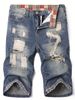 Men's Denim Shorts, Summer Ripped Men's Underwear, Slim Fit European And American Shorts, Straight Leg Worn Men's Pants_mkmklike.com