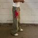 Men's Wide Leg Trousers Floor Length Retro Sunflower Print High Street Style Vibe Jeans Fashion For Men_mkmklike.com