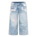 Summer 2027 Fashion European-USA Style Jeans Women Cotton Low Waist Broken Hole Vintage Do Old Washed Straight Type Denim Pants S-3XL_mkmklike.com