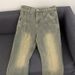 Yellow Mud Dyed Niche Structured Jeans For Men, Washed Worn In American Style, Loose Casual, Cool And Straight Wide Leg_mkmklike.com