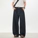 Men's Retro Style Denim Jeans Spring Contrasting Colors Visible Stitching Straight Leg Loose Fit Casual_mkmklike.com