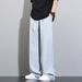 Men's Tencel Drape Jeans – Summer Thin Loose Straight Leg Pants, Ice Silk Wide Leg Casual Style_mkmklike.com