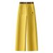 Women's Slim Fit Wide Leg Jeans High Waist Slimming Luxurious Loose Straight Leg Pants Yellow New Style for Spring And Autumn_mkmklike.com
