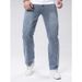 Men's Stretch Comfort Jeans – Slim Fit Straight-Leg Denim Pants In Ocean Blue, Mid-Rise Cotton Blend For Everyday Versatility_mkmklike.com