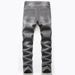 Suitable For All Seasons New Gray Black Ripped Jeans Men Straight Long Pants Men's Fashion_mkmklike.com