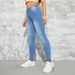 M633#European American Wish Cross-border Autumn And Winter Women's High-waisted Slim-fit Plain Stretchy Slimming_mkmklike.com
