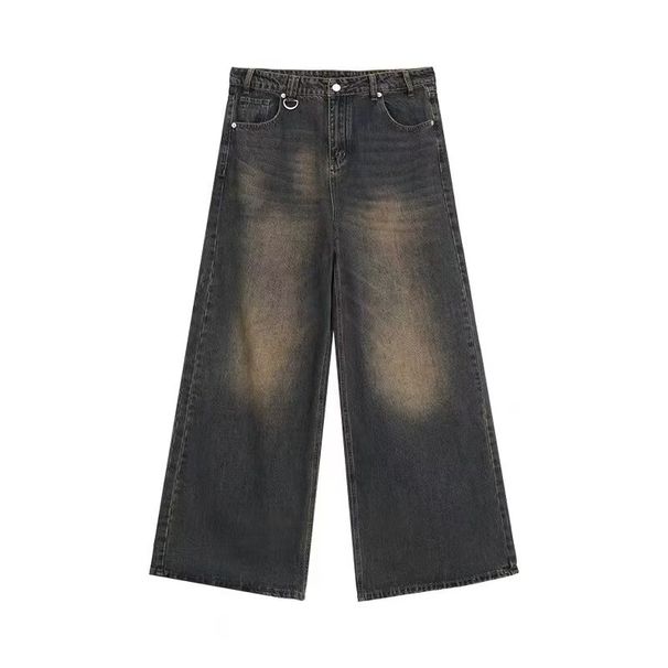 Summer Men Baggy Jean Uniex Vintage American Style Straight Wide Leg Denim Pant Fahion Brand Hot Sale Caual_mkmklike.com