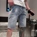 Men's Style Workwear Denim Summer Thin Casual Pants Plus Size Trendy Wide Leg Five Point_mkmklike.com