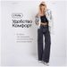 Women's Clothing Wide Leg Pants Women's Wide Leg Jeans High Waist Comfort Stretch Denim Pants For Casual & Office Wear (Gray, Sizes 25-32)_mkmklike.com