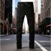 Unisex Cleanfit Stacked Flared Jeans, Matte Black Plain, Breathable For Summer_mkmklike.com