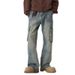 Pants Men's Retro Tooling Jeans Men's Loose Straight High Street American Pocket Design Pants_mkmklike.com