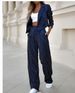 Women's Clothing temperament casual striped short lapel suit straight pants suit_mkmklike.com