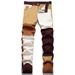 Men's Jeans Cross Border Contrast Color Washed Stitching Denim Trousers_mkmklike.com