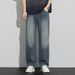 Loose Men's Spring And Summer, New American Style Trendy Loose Straight Leg Jeans For Men, Long Pants_mkmklike.com