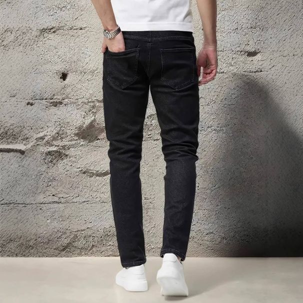 Men's Classic Slim Fit Jeans Solid Color Casual Versatile Stylish Multi Crafted Design_mkmklike.com