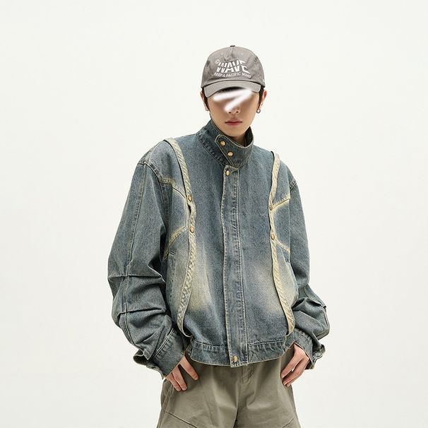 Loom Men's Workwear Denim Trendy Brand European And American Sree Syle Auumn Winer Design Sense Niche Loose Casual_mkmklike.com