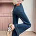 Super Popular Retro Flared Jeans For Women, 2025 Winter, Petite Size, Cropped 7/8 Or 9/10 Length Bell-bottom Pants_mkmklike.com