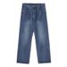 Loose Straight Jeans Men's And Women's Clothing Washed Wide-leg Trousers Spring And Autumn New American Retro Boys Pants_mkmklike.com