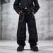 Men's Black Distressed Straight Leg Jeans – Streetwear Essential | Relaxed Fit & Edgy Style Relaxed Straight Fit_mkmklike.com