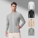 Men's Clothing Sports Jacket Leisure Running Round Neck Zipper Cardigan Sweater Quick-Drying Fitness Breathable_mkmklike.com