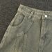 Yellow Mud Dyed Niche Structured Jeans For Men, Washed Worn In American Style, Loose Casual, Cool And Straight Wide Leg_mkmklike.com