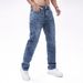 Men's Jeans, Fashionable And Casual, Blue Elastic Small Leg Pants, Slim Fit And Slimming, Embroidered Heavy-duty Men's Denim Pants_mkmklike.com